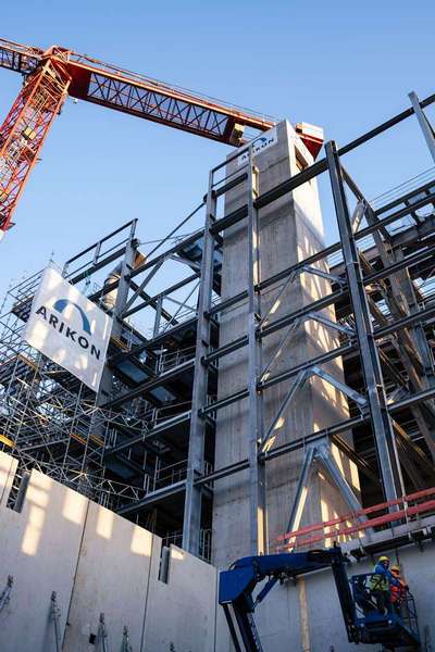 baustelle müllheizkraftwerk wiesbaden stahlbau fertigteile