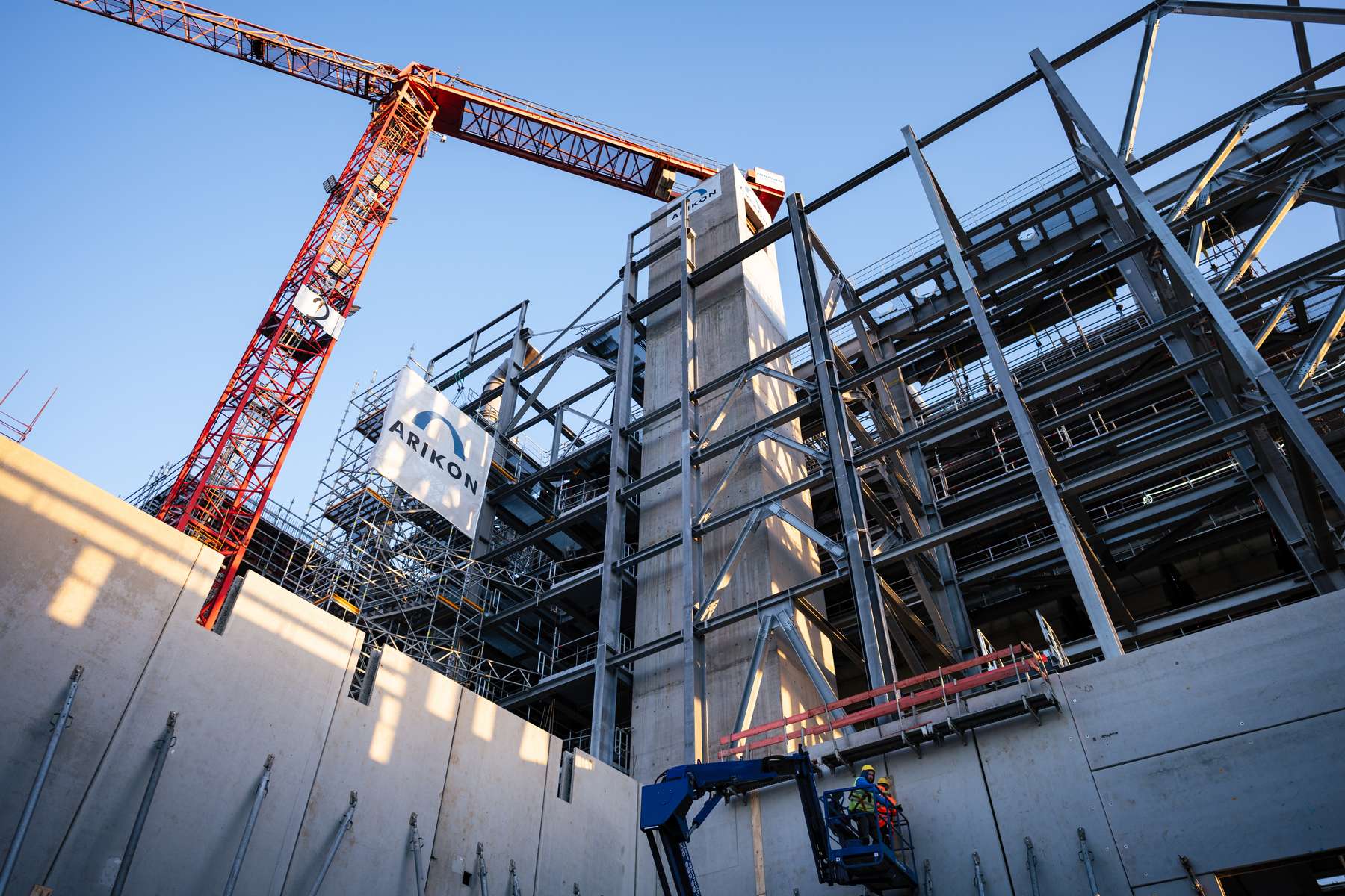 baustelle müllheizkraftwerk wiesbaden stahlbau fertigteile