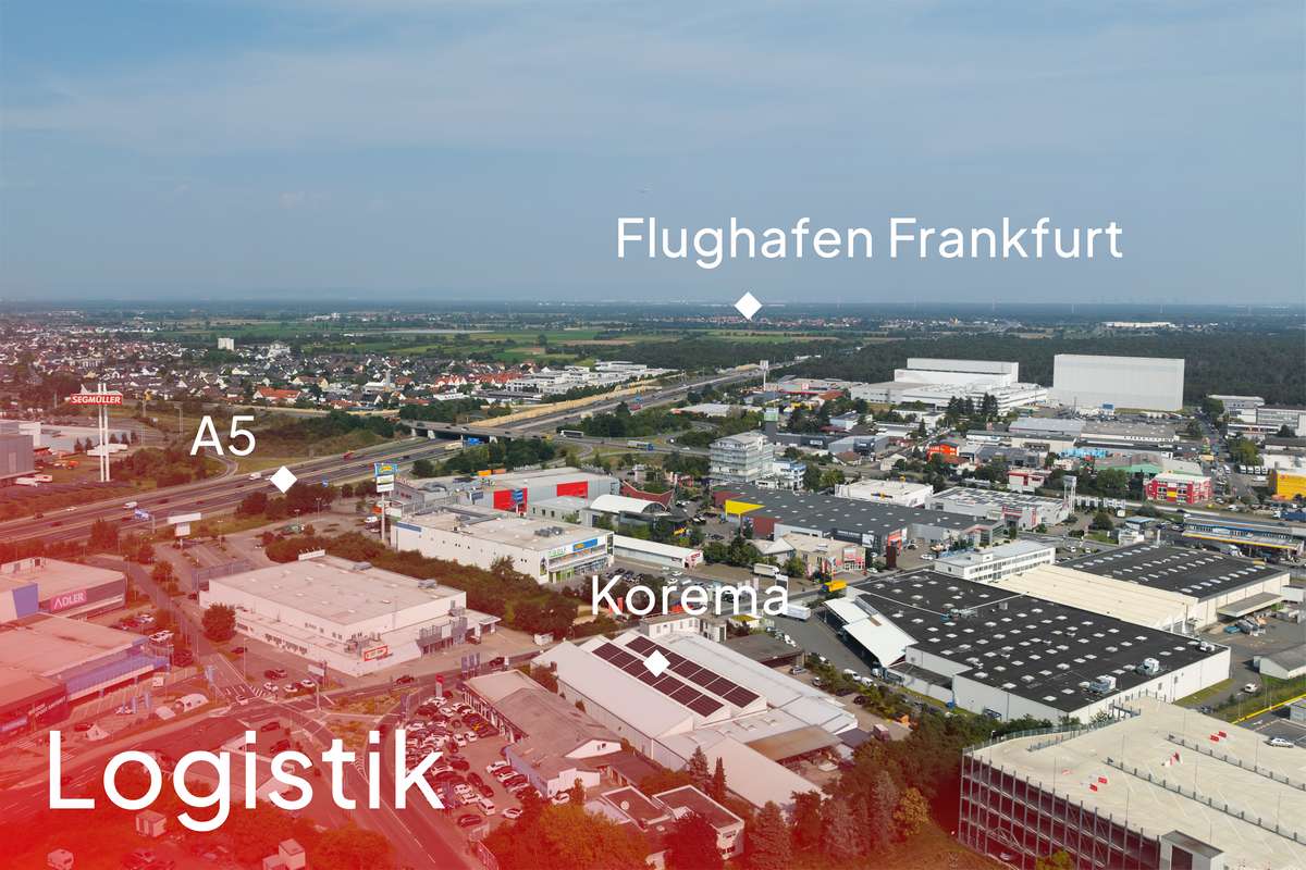 drohnenaufnahme weiterstadt unternehmensstandort korema mit beschriftung