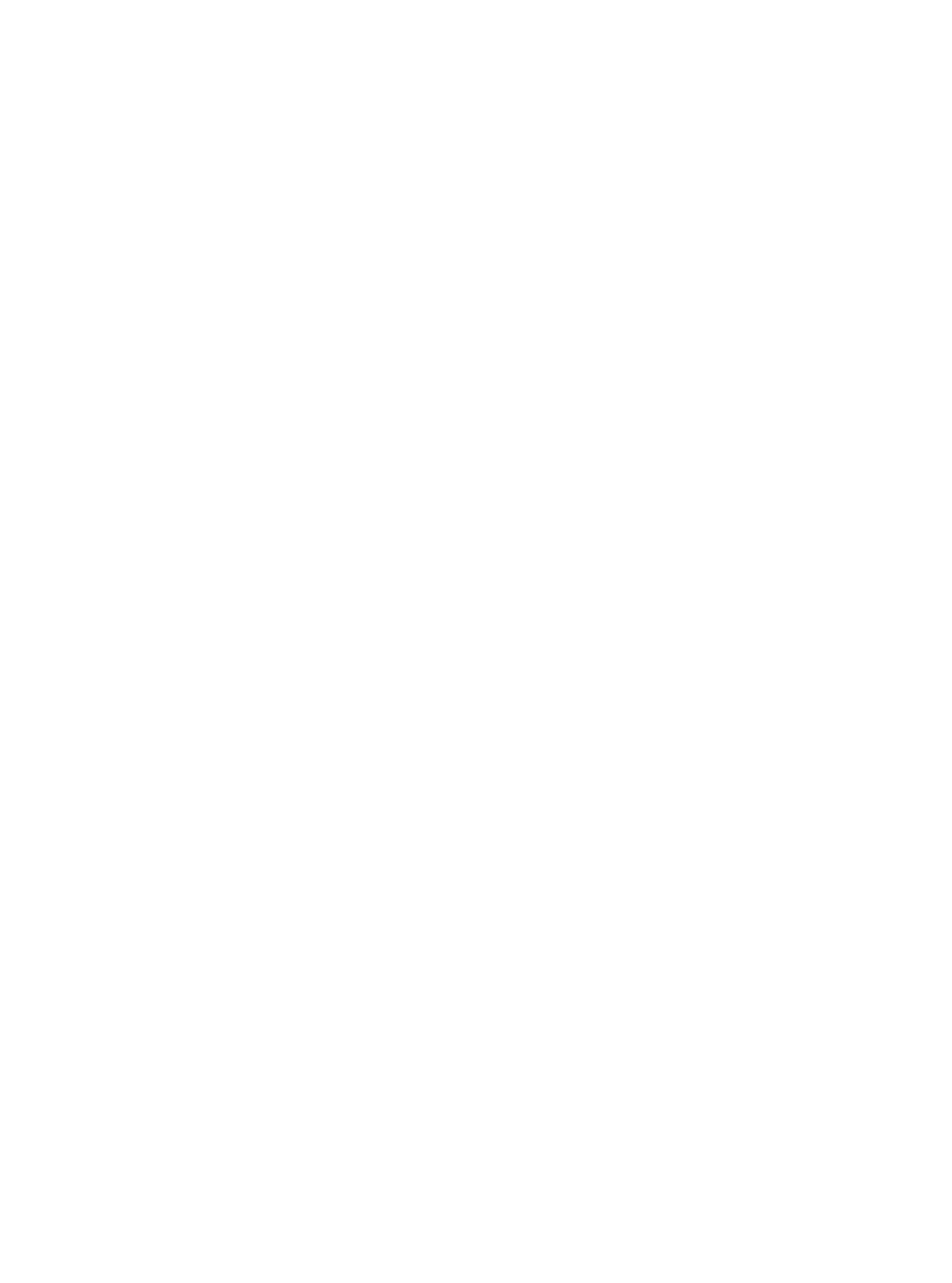 stilisierte deutschlandkarte mit ortsangabe von frankfurt am main